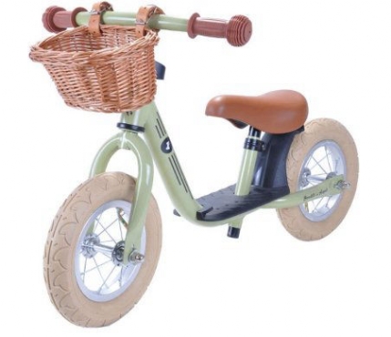 Bild zeigt: Laufrad Retro mit Weidenkorb und Luftreifen